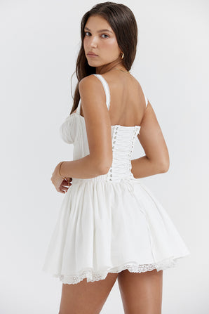 PIETRIA MINI WHITE CORSET DRESS