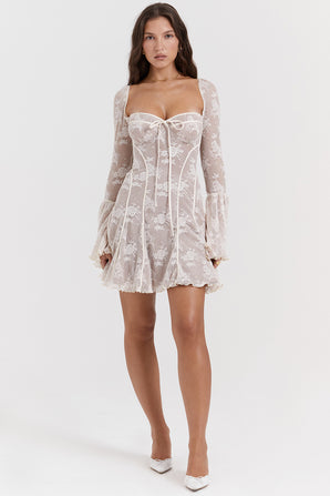 LISSA VINTAGE CREAM LACE CORSET DRESS