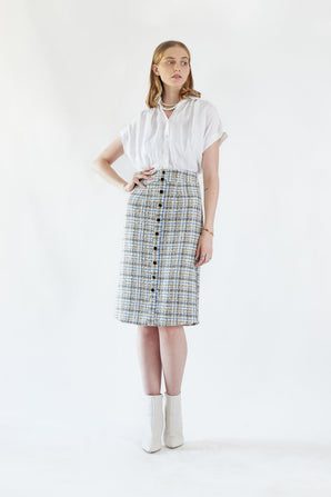 Power Woman- Eye Catching Tweed Skirt
