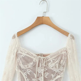 LISSA VINTAGE CREAM LACE CORSET DRESS – SHOPQUEI