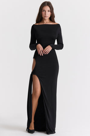 CUT OUT MAXI BLACKOUT DRESS