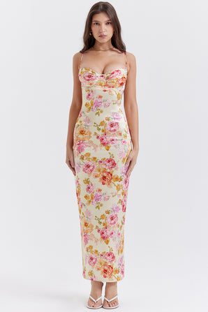 JOSSY IVORY FLORAL MAXI DRESS