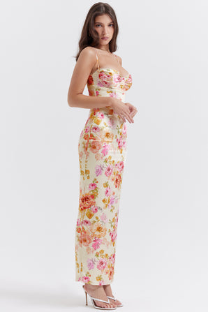 JOSSY IVORY FLORAL MAXI DRESS